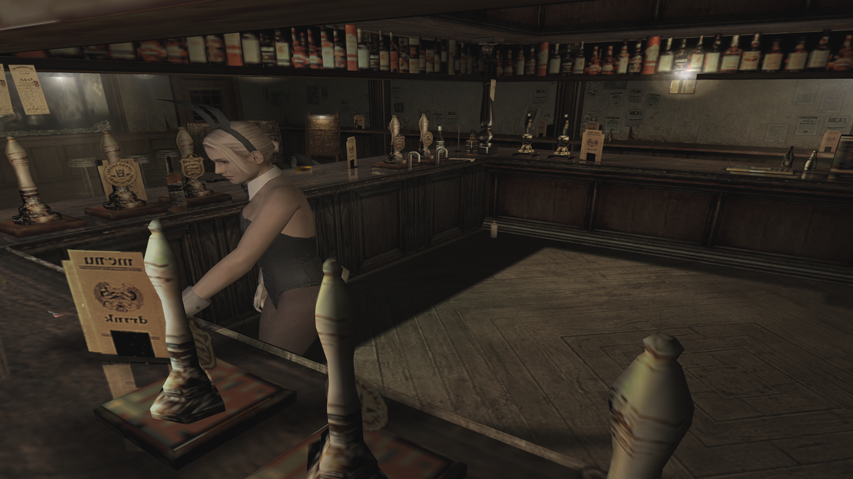 A survivor at the counter inside J’s Bar in the original Outbreak scenario.